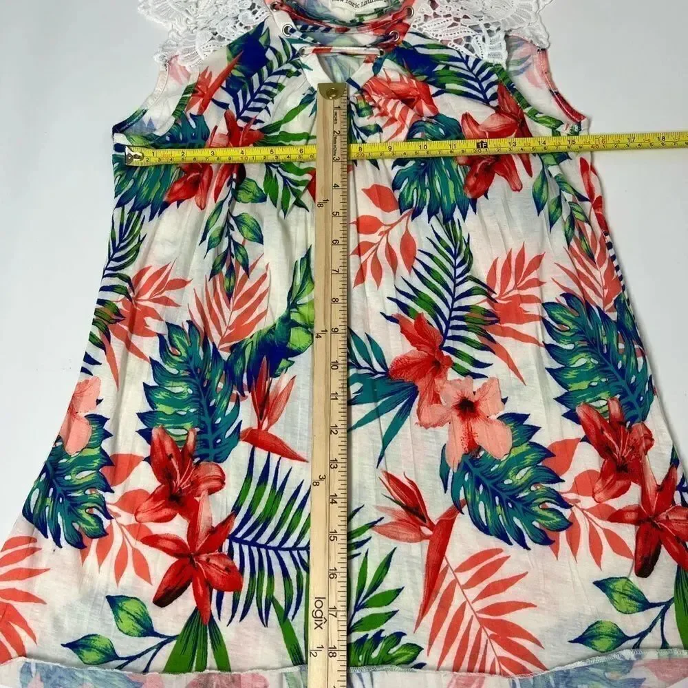 New York Laundry Blouse Floral Print Lace Size M